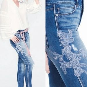 WHBM The Skinny Embroidered Skinny Jeans